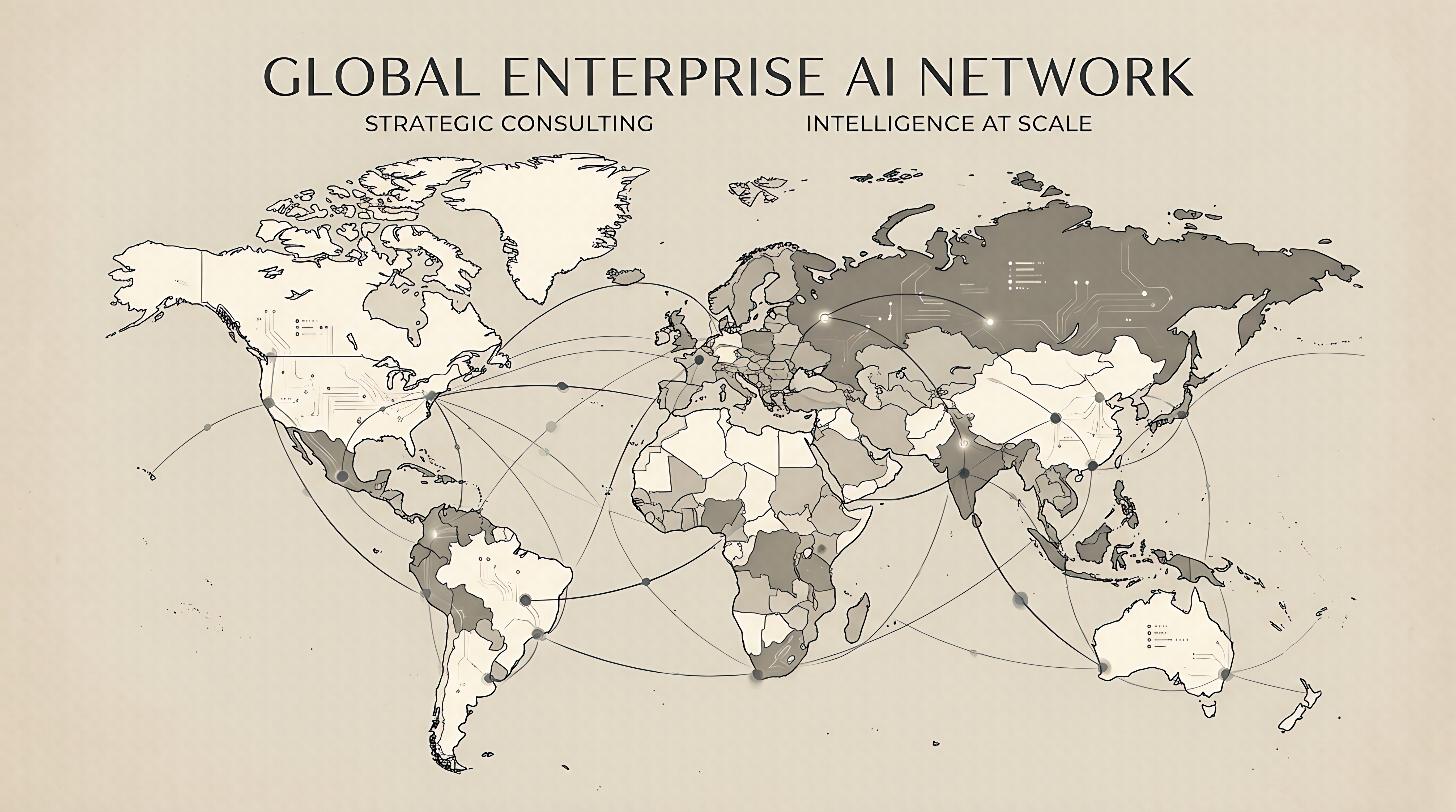 Global world map for AI consulting coverage